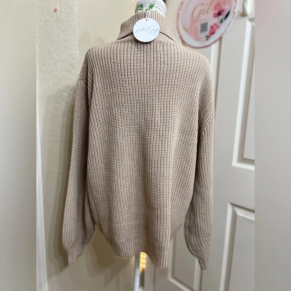 Petal & Pup Beige Turtleneck Sweater